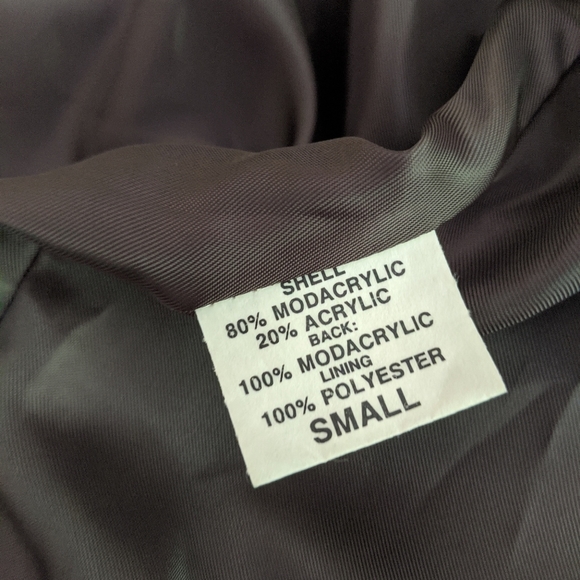 Vintage Faux Mink Brown Coat S - Picture 10 of 12